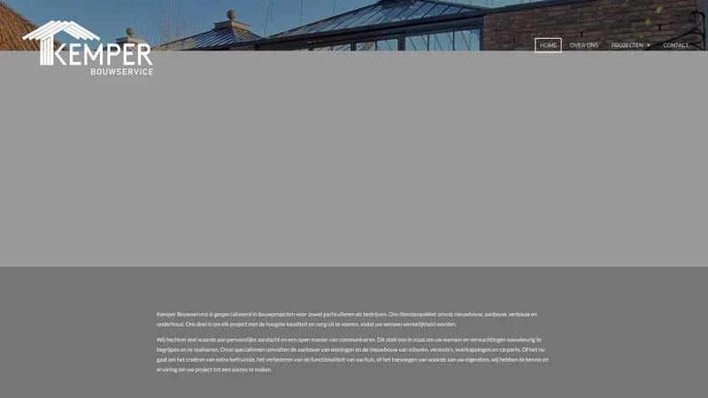 Website van Kemper Bouwservice