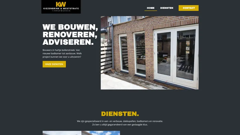 Website van Kiezenbrink & Weststrate timmerwerken