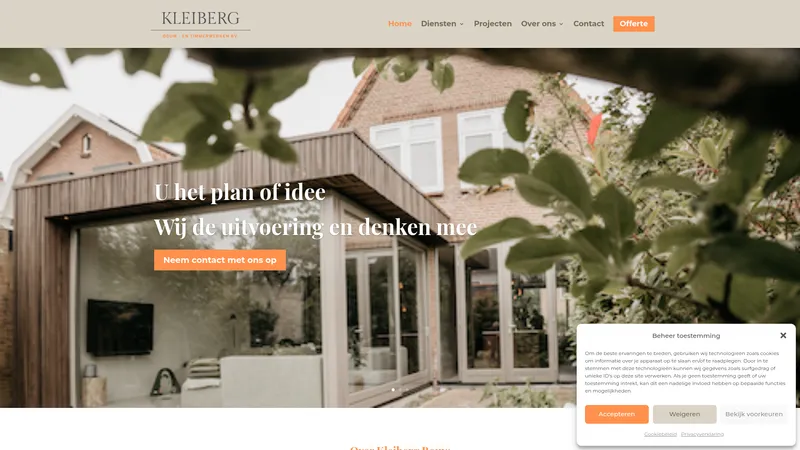 Website van Kleiberg Bouw- en Timmerwerken