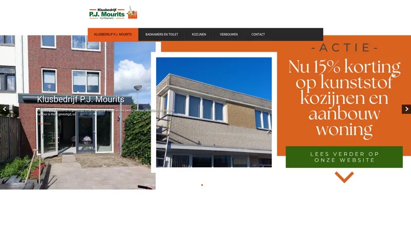 Website van Klusbedrijf PJ Mourits
