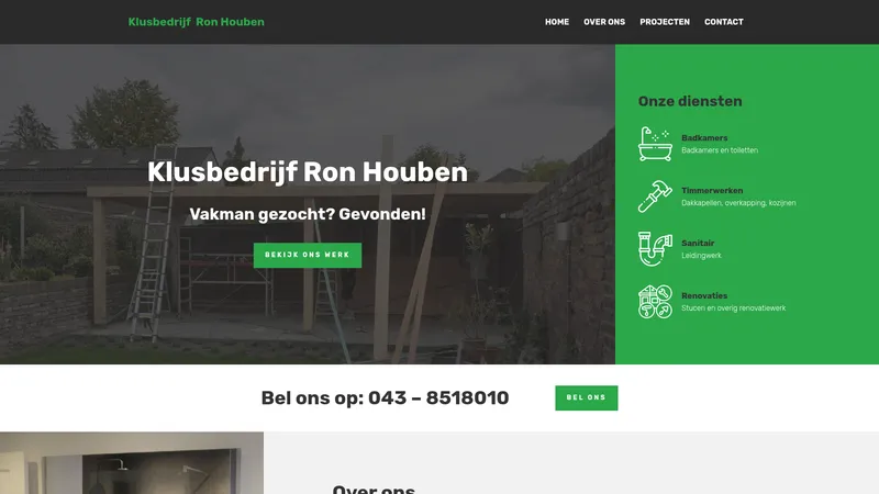 Website van Klusbedrijf R. Houben