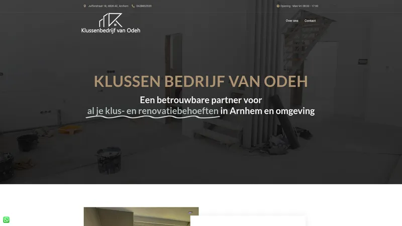 Website van Klussenbedrijf Van Odeh