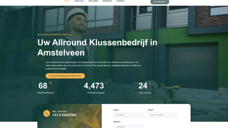 Website van Klusservice Amstelveen