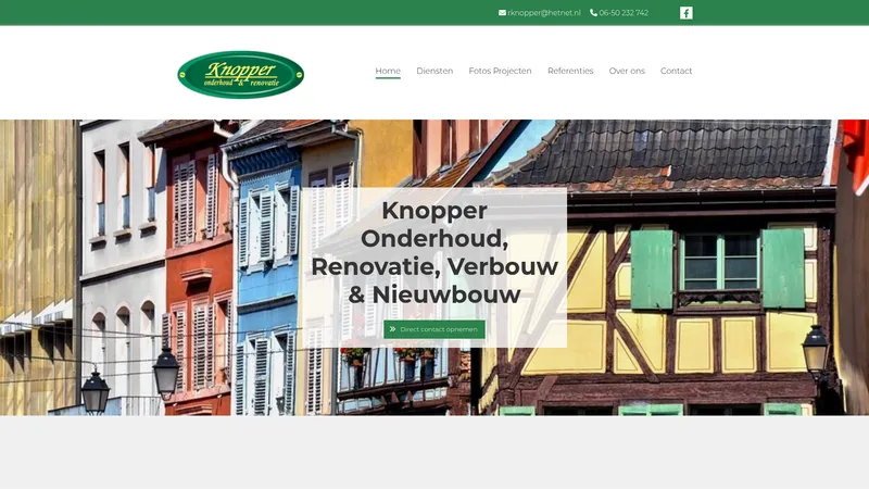 Website van Knopper Onderhoud- en Renovatie