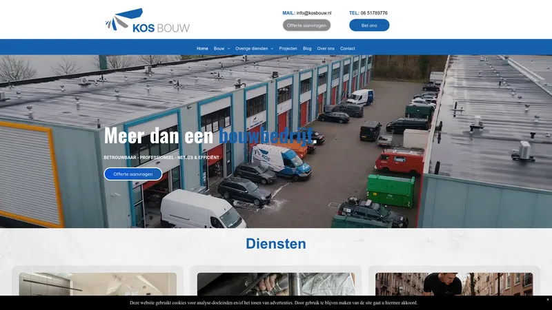 Website van Kos Bouw B.V.