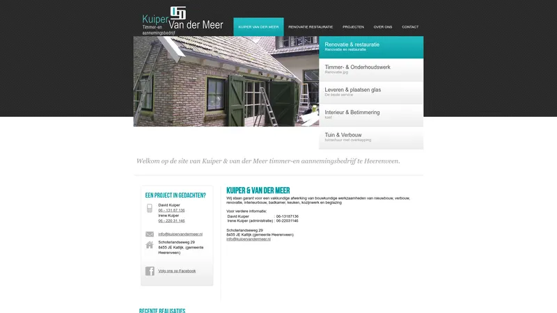Website van Kuiper & Van Der Meer Timmer-en Aannemingsbedrijf