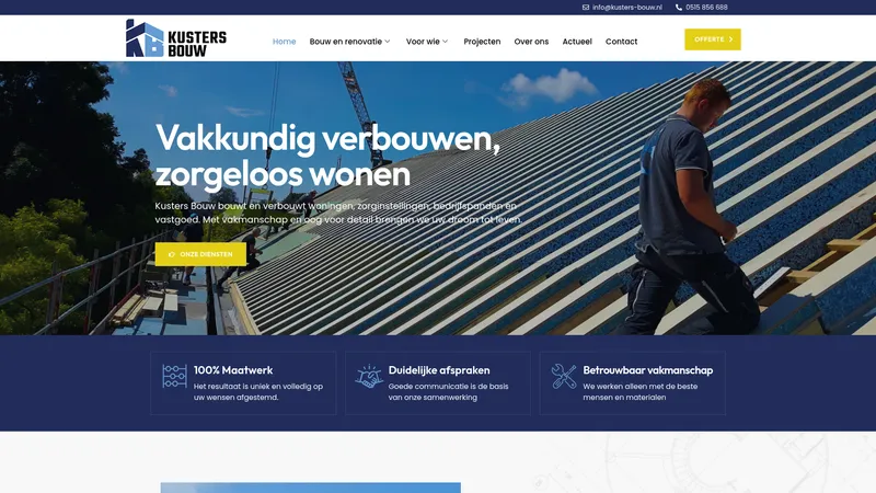 Website van Kusters Bouw