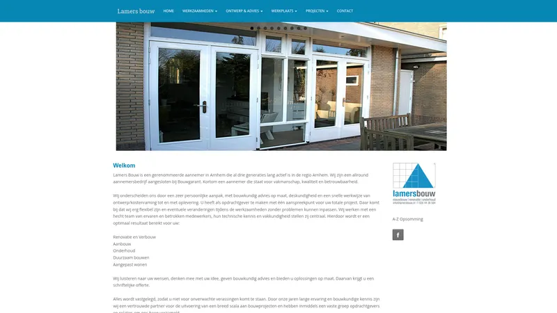 Website van Lamers Bouw BV
