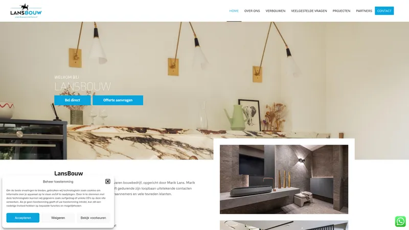 Website van Lans Bouw B.V.
