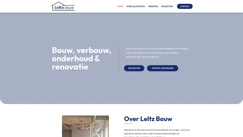 Website van Leltz Bouw