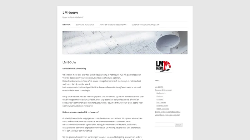 Website van LM Bouw en Renovatie