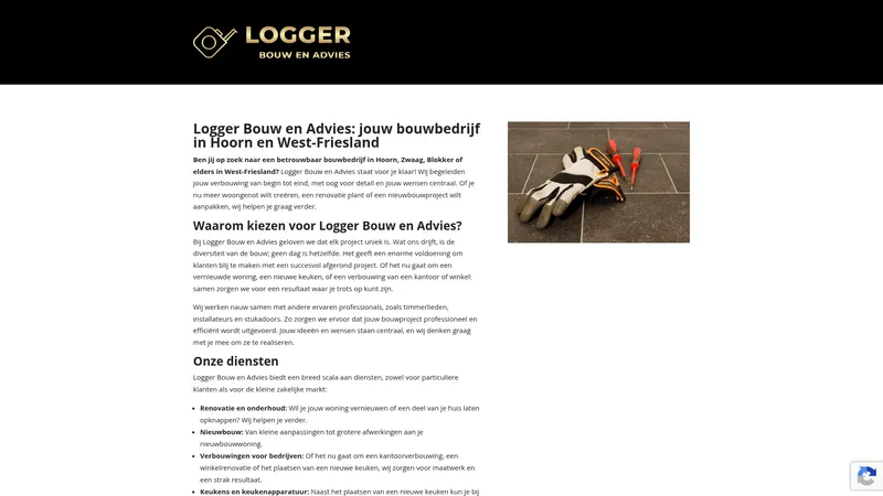 Website van Logger Bouw en Advies