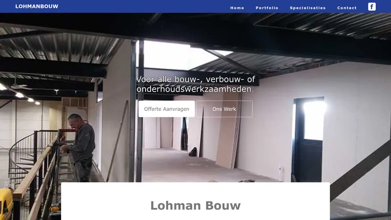 Website van Lohman Bouw