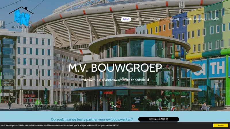 Website van M.V. Bouwgroep B.V.