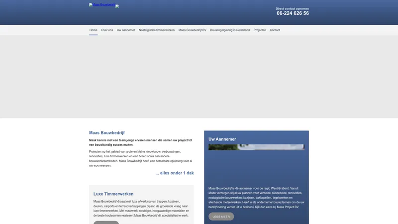 Website van Maas Bouwbedrijf