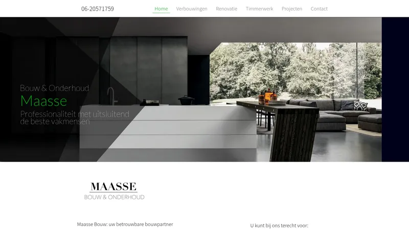 Website van Maasse Bouw en Onderhoud