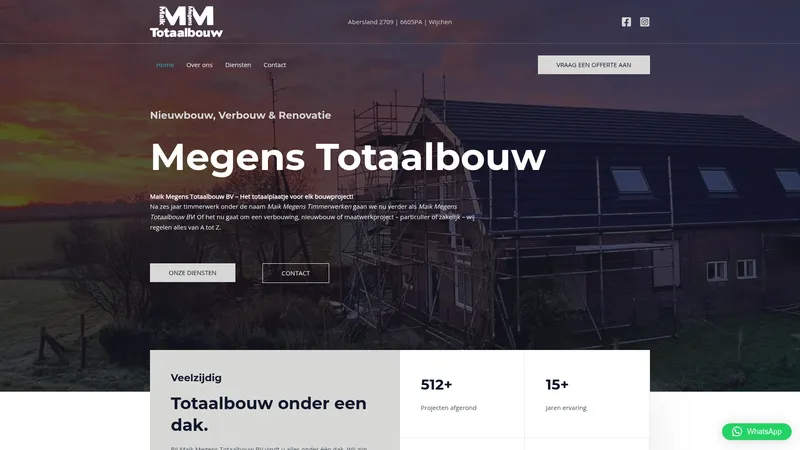 Website van Maik Megens Totaalbouw