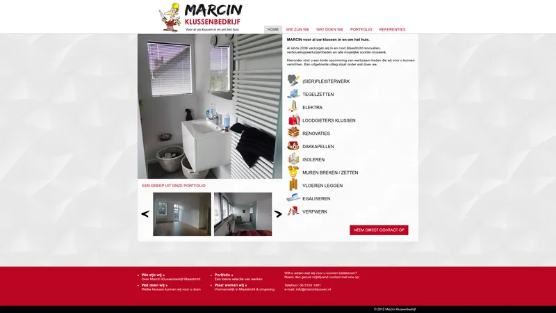 Website van Marcin Klussenbedrijf