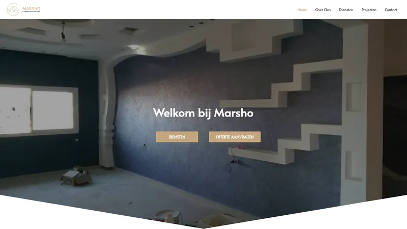 Website van Marsho Bouwbedrijf - Onderhoud en Renovatie