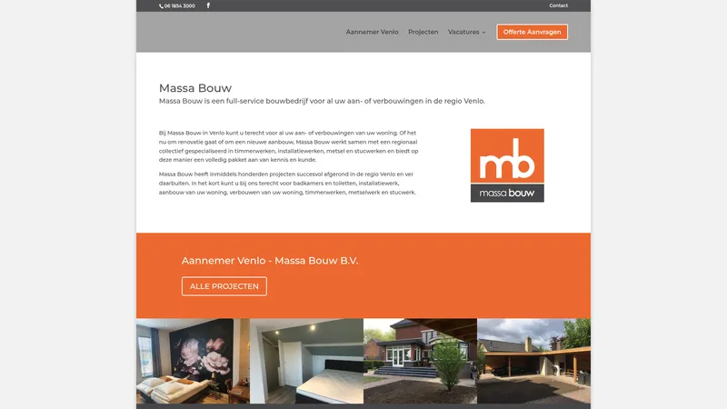 Website van Massa Bouw BV | Aannemer Venlo