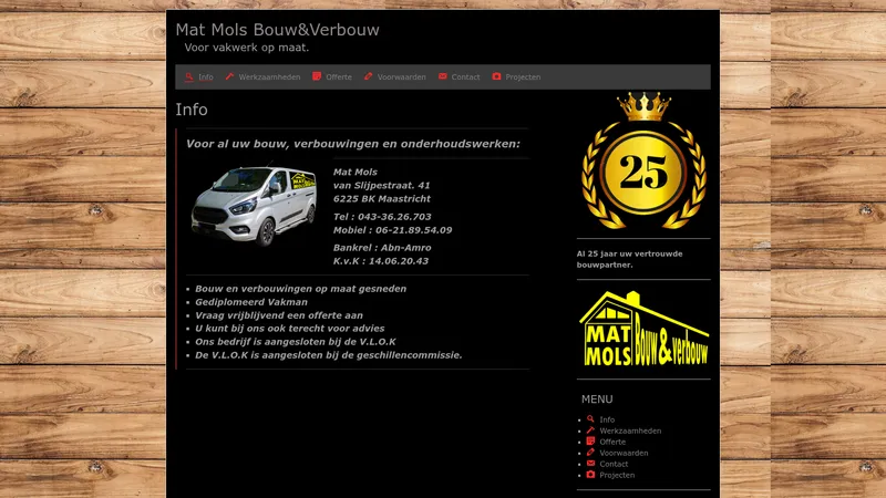 Website van Mat Mols