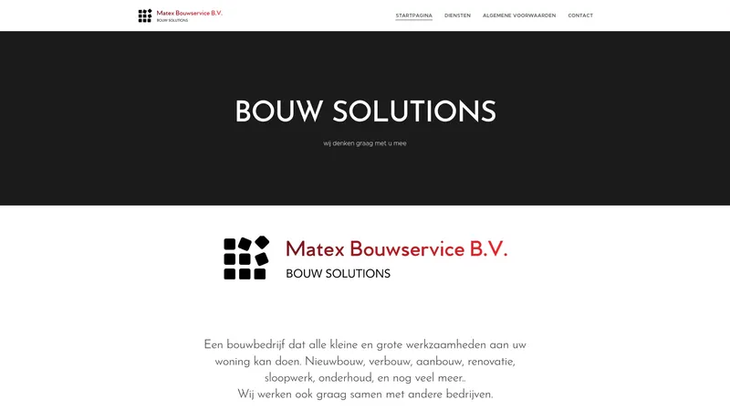 Website van Matex Bouwservice B.v.