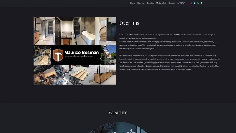 Website van Maurice Bosman Timmerwerken