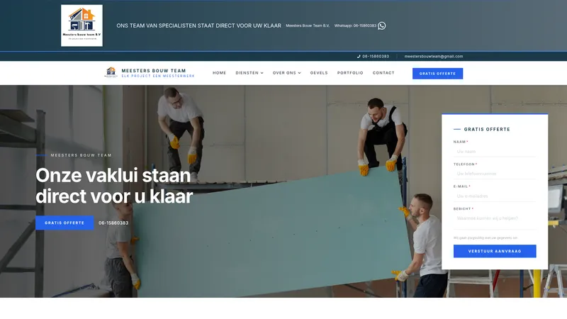 Website van MeestersBouwTeam B.V