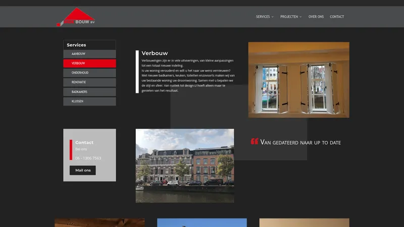 Website van MGK Bouw
