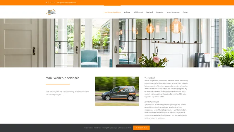 Website van Mooi Wonen Apeldoorn