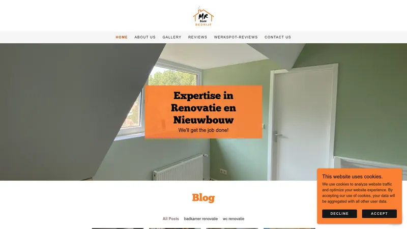 Website van MR Bouwbedrijf