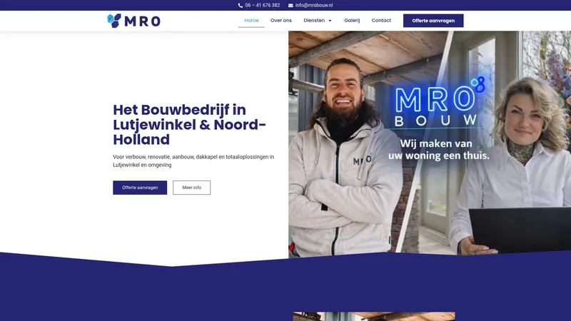 Website van MRO BOUW