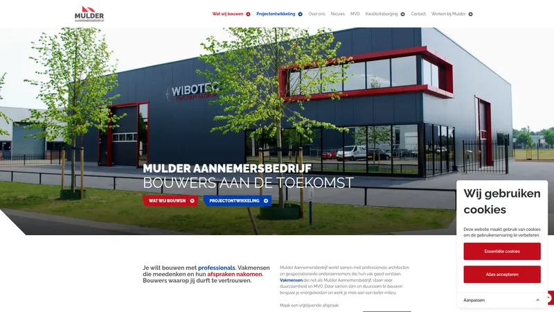 Website van Mulder Aannemersbedrijf BV