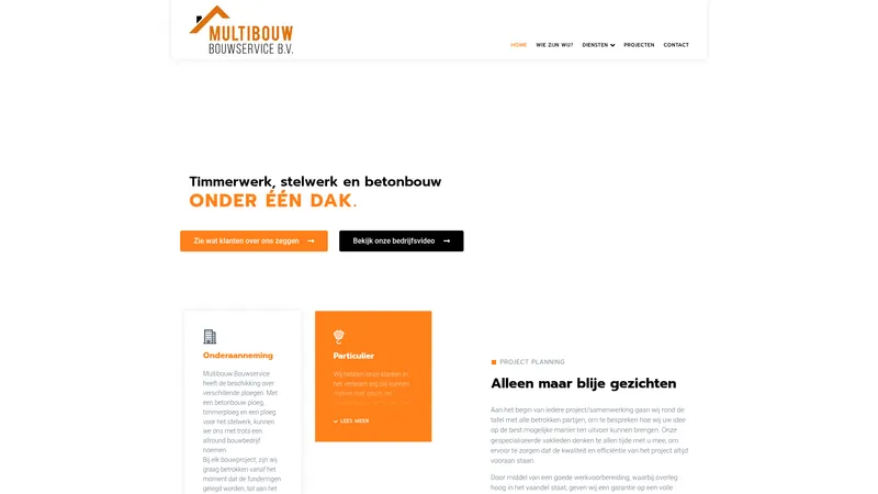 Website van Multibouw Bouwservice B.V.