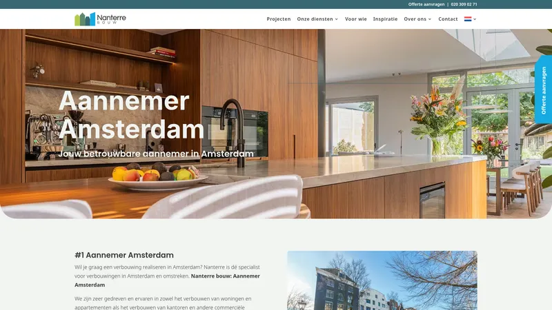 Website van Nanterre Bouw BV
