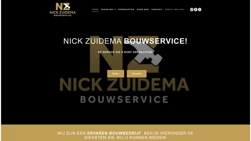 Website van Nick Zuidema Bouwservice