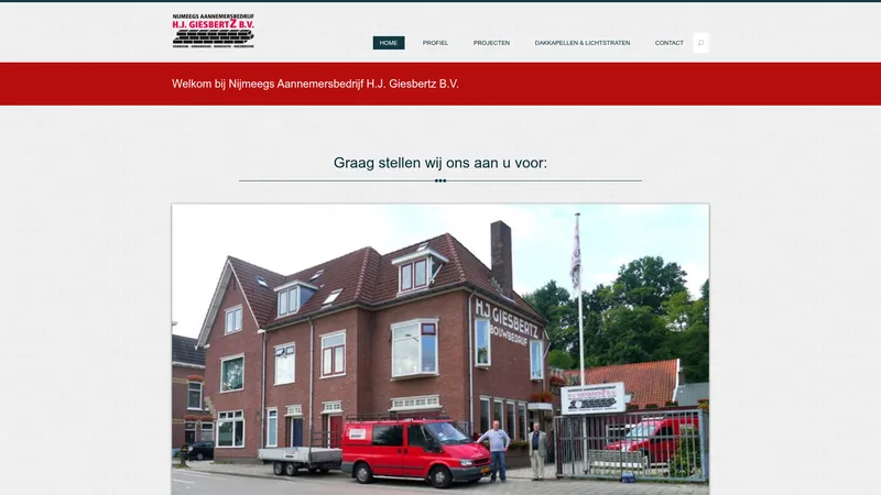 Website van Nijmeegs Aannemersbedrijf H.J. Giesbertz B.V.