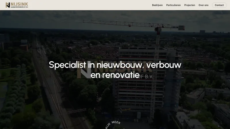 Website van Nijsink Aannemersbedrijf