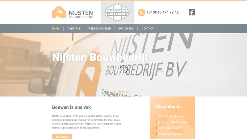 Website van Nijsten Bouwbedrijf B.V.
