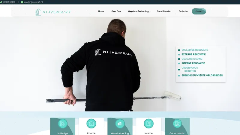 Website van Nijvercraft bouwbedrijf B.V