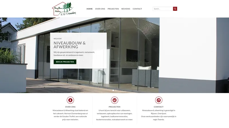 Website van Niveau Bouw & Afwerking
