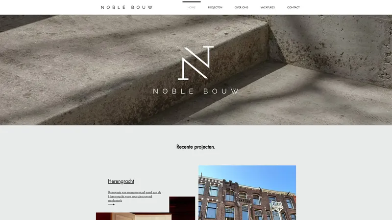 Website van Noble Bouw B.V.