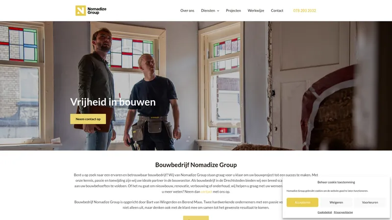 Website van Nomadize Group B.V.