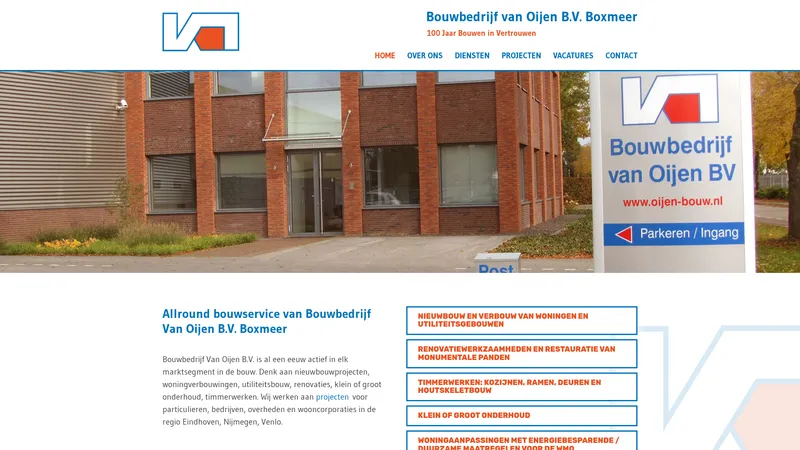 Website van Oijen BV Bouwbedrijf Van