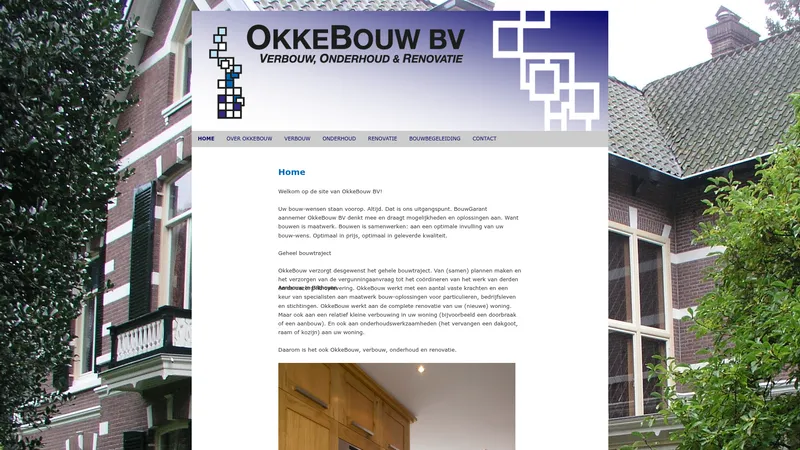 Website van Okke Bouw B.V.