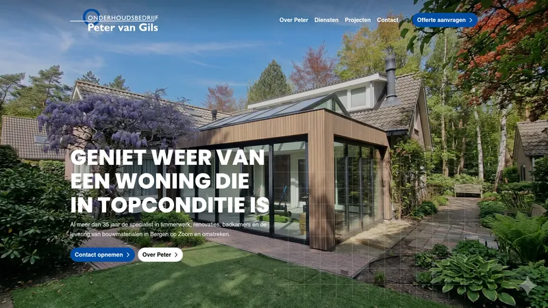 Website van Onderhoudsbedrijf Peter van Gils
