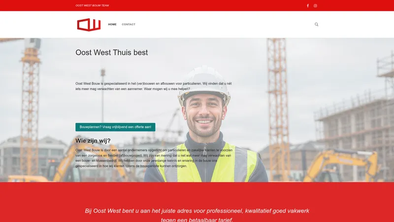 Website van Oost West Bouw