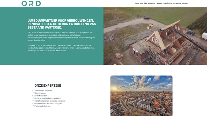 Website van ORD Bouw BV | Mark van Hout