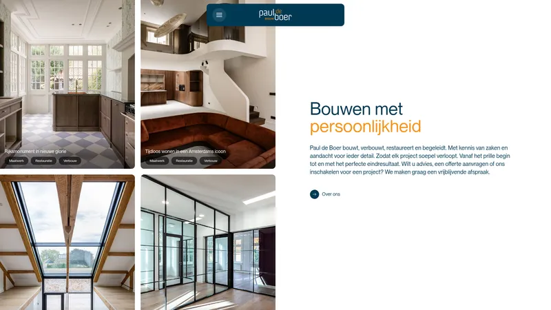 Website van Paul de Boer Bouw bv