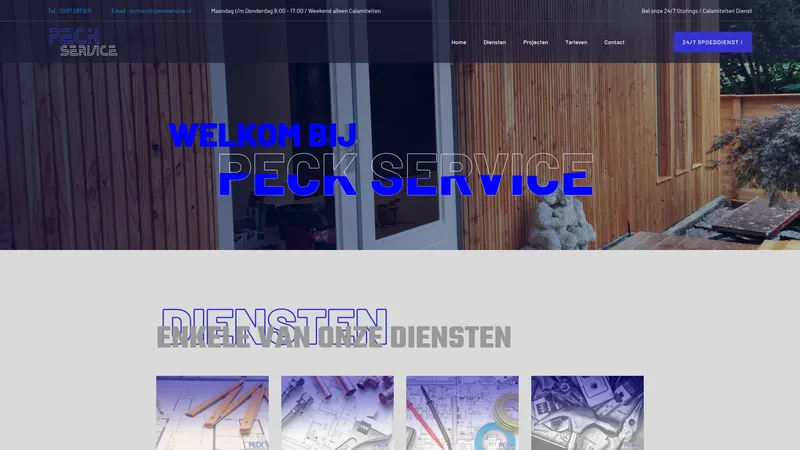 Website van PECK Service